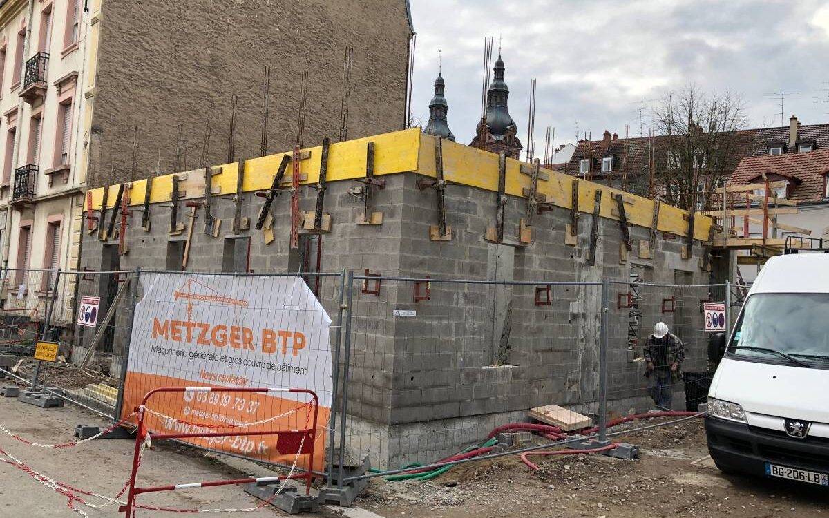 Chantier Batigère à Mulhouse rue de la charité Cernay