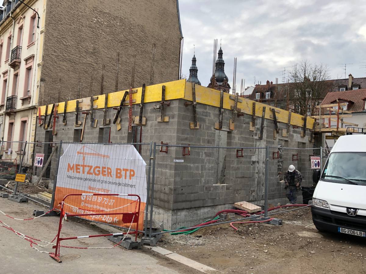 Chantier Batigère à Mulhouse rue de la charité Cernay