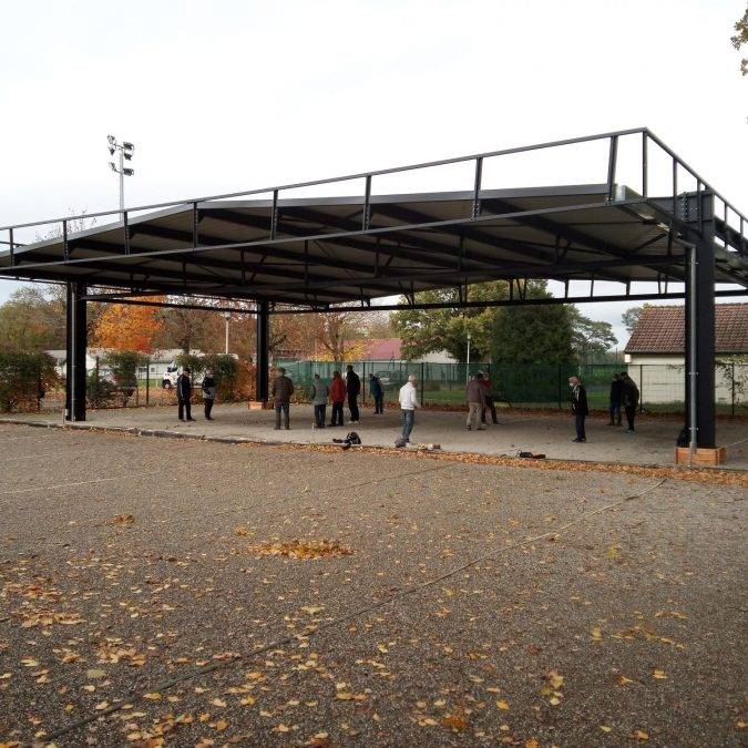 Création d&#8217;un auvent sur terrain de pétanque à Richwiller Kingersheim 1